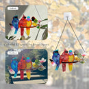 Stained Glass Window Hanging - Large Suncatcher Stained Glass Birds on Branch, Sun Catchers for Indoor Window Doors Room Home Decoration Hummingbird Gifts for Bird Lovers by TinyTreasures Baby Boutique