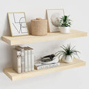 Natural Wood Floating Shelves 24”x 8”x 1.4” Book Shelf Floating for Wall Mounted, Heavy Duty Shelf Hold 60 lbs, Unfinished Wall Shelves for Bathroom, Living Room, Kitchen, Bedroom, Office by CozyNest Decor