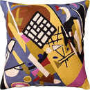 Kandinsky Modern Pillow Cover Frame Gray Abstract Pillowcase Grey Modern Chair Cushion Contemporary Outdoor Pillows Kids Room Handembroidered Wool Size 18x18 by CozyNest Decor