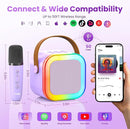 Mini Karaoke Machine for Kids Adults, Kids Toys Karaoke Microphone Singing Speaker, Karaoke Player with 2 Wireless Mic Party, Birthday Gifts for Girls Ages 4, 5, 6, 7, 8, 9, 10, 12+ Years Old(Purple) by TinyTreasures Baby Boutique