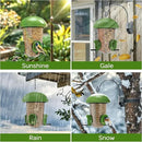 LONA Bird Feeders for Outdoors Hanging – 3 Separate Compartments, 3 Feeding Ports, Weatherproof Dome & 3 Ways to Hang, Large Capacity for Cardinals/Finches (Green，Plus by CozyNest Decor
