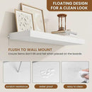 fuqing Floating Shelves for Wall, Bathroom Shelf Wall Mounted for Storage, Shelves with Invisible Bracket for Bedroom, Kitchen, Living Room, Farmhouse Small Book Shelf, 24 Inch Set of 2, White by CozyNest Decor