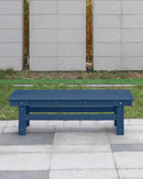 HDPE Outdoor Bench, 55" Patio Bench Outdoor Furniture, Poly Lumber Adirondack Benches, All Weather HDPE Garden Backless Benches for Park, Poolside, Deck, Porch, Navy by CozyNest Decor
