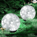 Garden Solar Ball Lights Outdoor Waterproof, 80 LED Cracked Glass Globe Solar Power Ground Lights for Path Yard Patio Lawn, Outdoor Decoration Landscape White (2 Pack 5.9'') by GreenHaven Gardens