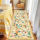 Floral 2x10 Area Rug Machine Washable Soft Print Boho Carpet Non Slip Doormat Low Pile Flower Area Rugs for Living Room Bedroom Nursery Kitchen Dining Room Indoor-Ivory/Yellow by TinyTreasures Baby Boutique