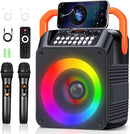 Karaoke Machine,Karaoke Machine for Adults with 2 Wireless Microphones/6.5IN Speaker/PA System with Remote Control/LED Light/Remote Control,Portable Bluetooth Karaoke Speaker Supports TWS/REC/AUX/USB by TinyTreasures Baby Boutique
