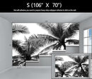 Black Palm Tree Wallpaper Bedroom Beautiful Tropical Plant Leaf Wall Mural Living Room (Not Peel and Stick) by CozyNest Decor