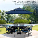 PHI VILLA 10ft Outdoor Patio Umbrellas for Outside, 3 Tier Vented Market Table Umbrella Windproof for Backyard, Deck, Garden, 1.5" Pole, Dark Blue（No Base） by GreenHaven Gardens