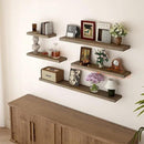 BGMG 30 inch Distressed Walnut Floating Shelves for Wall,High End Solid Real Wood 30 in Floating Shelf,Rustic Wooden Wall Mount Shelves Set of 2,Heavy Duty Bracket,30x6.7x1.25 inch by CozyNest Decor