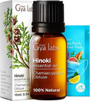 Gya Labs Hinoki Essential Oil for Diffuser & Skin - 0.34 Fl Oz - 100% Pure Natural Hinoki Oil for Hair, Massage, Aromatherapy Spray & Candle Making Scent by CozyNest Decor