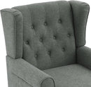 UIXE High Back Accent Chairs Set of 2, Upholstered Armchair in Fabric, Retro Wingback Arm Chair for Living Room, Comfy Single Sofa Bedroom Reading Seat with Solid Wood Legs - Dark Gray by CozyNest Decor