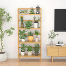Homykic Bamboo Bookshelf 4-Tier Ladder Shelf, 49.2” Freestanding Open Bookcase Book Shelf Bathroom Storage Shelf Unit Plant Stand for Small Space, Bedroom, Living Room, Home Office, Natural by CozyNest Decor