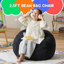 Hobestluk 2.5FT Bean Bag Chair Beanbags Small Bean Bag Chair with Filler Included Teardrop Bean Bag with Removable Cover for Bedroom Living Room (Small, Black) by CozyNest Decor