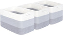 MINTWOOD Design 3-Pack Storage Baskets for Shelves, Playroom and Classroom, Book Basket, Decorative Storage Cube Bins, Woven Closet Organizers, Pantry and Shoe Organizer, 3-Tone Grey by TinyTreasures Baby Boutique