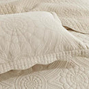 MarCielo 3-Piece 100% Cotton Oversized Bedspread Lightweight Quilt Coverlet Embroidery Farmhouse Bedding (Tf Khaki Beige, Oversized King (118"x106")) by CozyNest Decor
