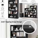 Bookshelf, Open Modern Bookshelf, 5 Shelf Bookcase with Freestanding Display Storage, Wooden Book Shelf for Bedroom, Living Room, Dinning Room, Office, 60 Inch, Black by CozyNest Decor