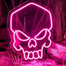 Skull Neon Sign Pink,Halloween Neon Light for Wall Decor, Skeleton LED Neon Sign for Beer Bar Bedroom Art,Skull Head Neon Lights Suitable for Computer Room,5V USB Power 15.75 * 11.8in(Non-Dimmable) by CozyNest Decor