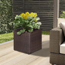 SUNNYPARK Set of 2 Large Square Planter with Removable Liner, All-Weather PE Rattan Modern Planters Indoor Outdoor Flower Plant Pots Garden Box Patio Yard Front Porch Deck by CozyNest Decor
