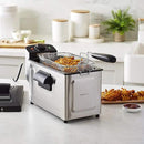 Amazon Basics 3.2-Qt (3.0L) Deep Fryer with 12-Cup Oil Capacity, Adjustable Temperature, Easy Draining Basket, Stainless Steel Exterior, Viewing Window, 1500W, Black & Silver by CozyNest Decor