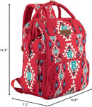 Wrangler Diaper Bag Backpack Aztec Travel Backpack Purses Western Multi-Function Baby Bags for Mom with Waterproof Insulated Pockets by TinyTreasures Baby Boutique