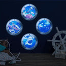 3D Ocean Animals World Wall Stickers Glow in The Dark, 4 Pcs Sharks Turtles Jellyfishs Removable Decals for Kids, Vinyl Stickers for Ceiling (Blue) by CozyNest Decor