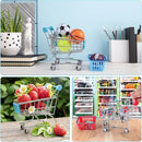 134pcs Mini Shopping Cart Basket Miniature Food Drink Bottle Supermarket Metal Handcart Toys Doll House Store Cosplay Game Dollhouse Grocery Fruit Cake Bread Party Trolley Model Dollar Bills by TinyTreasures Baby Boutique