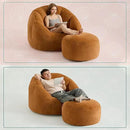 Giant Bean Bag Swivel Chair for Adults - Comfy Plush Round Shell Soft Accent Chaise Lounge Indoor Chair, Oversized Cozy Floor Sofa for Living Room, Bedroom & Game Rooms, Orange by CozyNest Decor