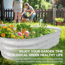 Galvanized Metal Raised Garden Bed 4x2x1ft Large Raised Planter 1Pack Outdoor Planter Box with Rubber Stripe and Safety Gloves for Vegetables, Fruits, Herbs, Flowers, Grey White by GreenHaven Gardens
