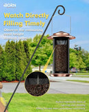 iBorn Bird Feeders for Outdoors, All Metal Mesh Tube, Holding Bird Seed for Outside Feeders,18cm Large Roof, Copper, 2.8lb(Seed is not Included) by CozyNest Decor