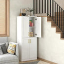 Storage Cabinet, Kitchen Pantry with Doors & Shelf, Tall Storage Cabinet for Bathroom, Living Room, Entryway,White by CozyNest Decor