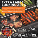 MELLCOM 36 In Extra Large Charcoal Grill - 620 Sq.In Oversized BBQ Area with Storage Cabinet & Individual Lifting Charcoal Trays, Thermometer and Foldable Side Tables for Outdoor by GreenHaven Gardens