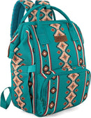 Wrangler Aztec Backpack Organized Daypack Travel Baby Bag with Stroller Strap and Side Bottle Pockets by TinyTreasures Baby Boutique
