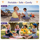 Booster Seat for Kitchen Chair with Comfy Backrest and Adjustable Safety Buckles,Non-Slip Kid Toddler Booster Seat for Dining Table,Portable PU Travel Baby Booster Increasing Cushion Chair by TinyTreasures Baby Boutique