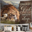 yowecso Lion and Lamb Tapestry Give It To God And Go To Sleep Tapestry Wall Hanging for Bedroom Christian Religious Tapestries Aesthetic Wall Decor for Home Dorm Living Room 40"x60" by CozyNest Decor