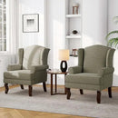 Accent Chair, High Back Upholstered Armchair with High Resilience Sponge & Wood Legs, Mid-Century Modern Comfy Single Sofa Reading Chairs for Living Room, Bedroom (Light Camel, Set of 2) by CozyNest Decor