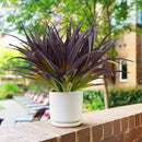 32 Pcs Artificial Grass Fake Grass Plants 17.3in Outdoor Plants UV Resistant Faux Greenery Stems for Home Window Garden Office Patio Pathway Front Porch Halloween Décor Light Green & Purple by GreenHaven Gardens