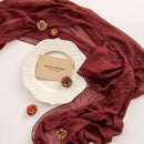 Burgundy Table Runner Red Cheesecloth Gauze 120 Inch 10 FT Rustic Boho Cheese Cloth Runner for Wedding Baby Shower Bridal Shower Birthday Party Long Sheer Home Decorations by CozyNest Decor