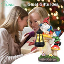 TIJNN Solar Garden Statue Gnomes Figurine Lights,Funny Gnomes Standing on Mushrooms with Lanterns, with Lanterns Outdoor Yard Decorations for Patio Porch Home, Garden Gifts for Women Mom by CozyNest Decor
