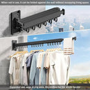 Wall Mounted Clothes Drying Rack, Retractable & Collapsible, Foldable Black-Ring Laundry Hanger by CozyNest Decor