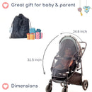 Stroller Sun Shade - Universal UV Protection Cover for Strollers Sunshade with See Through, Clip-On Sun Blocker, Sun Shield for Baby, Breathable Adjustable Fit, Full Coverage, Large by TinyTreasures Baby Boutique