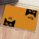 Mingnei Hi Bye Cat Welcome Doormat - Funny Black Cat Lover Floor Mat for Home, Kitchen, Entrance - Indoor/Outdoor Entryway Rug 30x17 (Orange) by CozyNest Decor