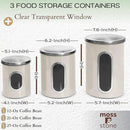 Moss & Stone 3-Piece Beige Canisters Sets For The Kitchen, Airtight Canister Set With See Through Window, Storage Jars for Coffee Container, Tea Organizer & Sugar Canister, Beige Kitchen Canisters by CozyNest Decor