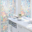 HIDBEA Window Privacy Film Static Clings, Rainbow Window Film, 3D Decals Non-Adhesive Window Vinyl Film for Home Door, 23.6 Inch x 6.5 Feet by CozyNest Decor