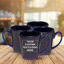 DISCOUNT PROMOS Custom Glossy Ceramic Latte Coffee Mug 12 oz. Set of 10, Personalized Bulk Pack - Perfect for Tea, Espresso, Cappuccino, Hot Cocoa - Blue by CozyNest Decor