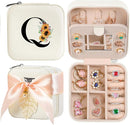 AYGXU Travel Jewelry Box for Women and Girls - Small Case With Initial A-Z - Teacher Gifts by TinyTreasures Baby Boutique
