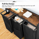 HOOBRO Laundry Sorter 3 Section, Laundry Hamper with Wheels, 3 × 11.5 Gal (43.5 L), Rolling Laundry Basket, Pull-Out and Removable Oxford Fabric Laundry Bags, Rustic Brown and Black BF76XY01 by CozyNest Decor