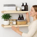 BGMG Wood Floating Shelves 24 inch, Wide Rustic Wooden Wall Shelves for Bathroom Living Room Bedroom Kitchen Farmhouse Set of 2-24x 6.7 x1.25 inch- DIY-Unfinished by CozyNest Decor