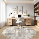 Round Rug Living Room Rugs: 10x10 Washable Circle Large Abstract Modern Soft Stain Resistant Non-Slip Indoor Floor Carpet for Bedroom Nursery Office Dining Room Playroom Home House Decor- Brown by TinyTreasures Baby Boutique