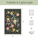 GENIMO Indoor Outdoor Area Rug 4' X 6' Waterproof, Washable Patio Rug Non Shedding, Easy Cleaning Floral Outdoor Carpet for Living Room, Bedroom, Dining Room, Balcony, Backyard, Deck, RV, Black by GreenHaven Gardens
