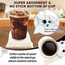 Whaline Halloween Ghost Cotton Coasters Cute White Ghost Shape Handmade Braided Drink Coasters Absorbent Cup Mats for Trick or Treat Party Home Table Decor, Set of 4 by CozyNest Decor